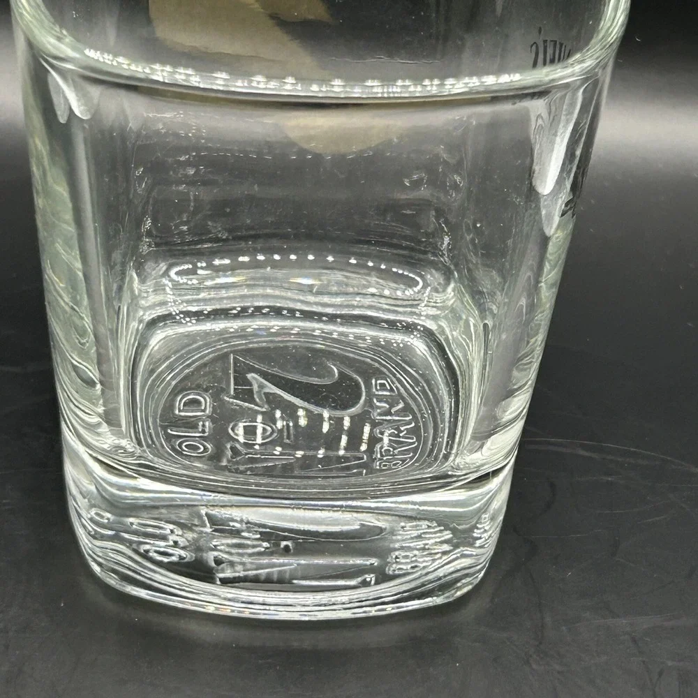 Jack Daniels - Old No. 7 Black logo - Square Glass Vintage Collectors